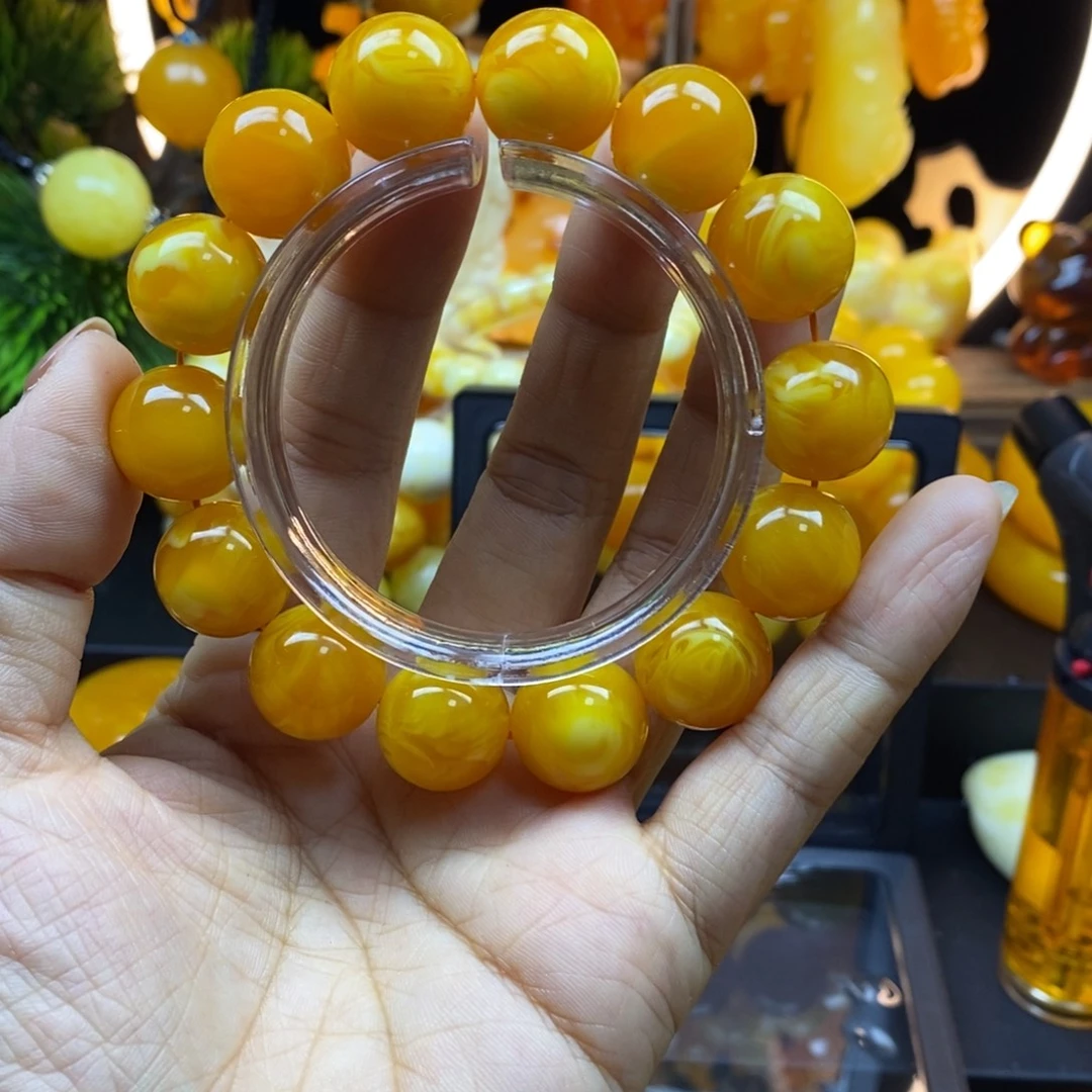 鱼****无非金属全品无暇老蜡飘花16精品手串