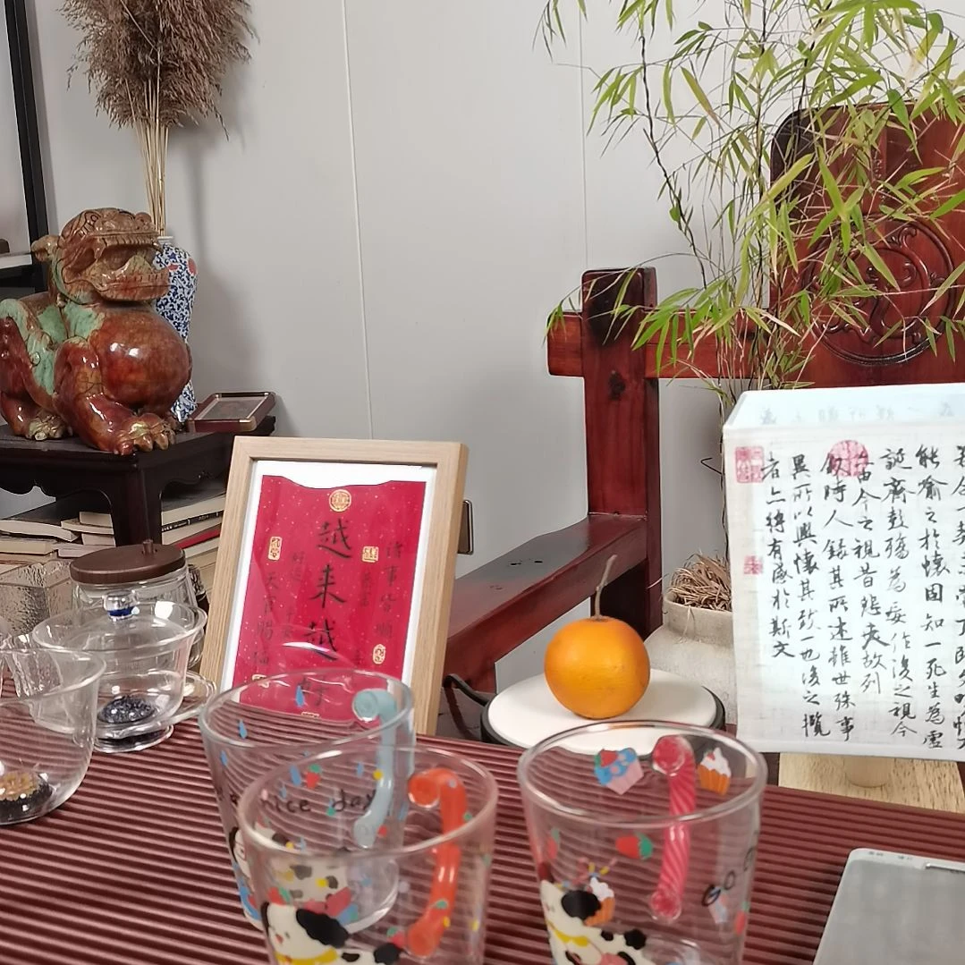 手柄款高硼硅玻璃小狗杯三色各一支