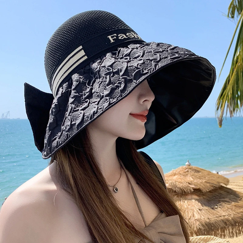 遮阳帽子女2025新款帽防紫外线夏季遮脸骑车太阳帽女士渔夫帽