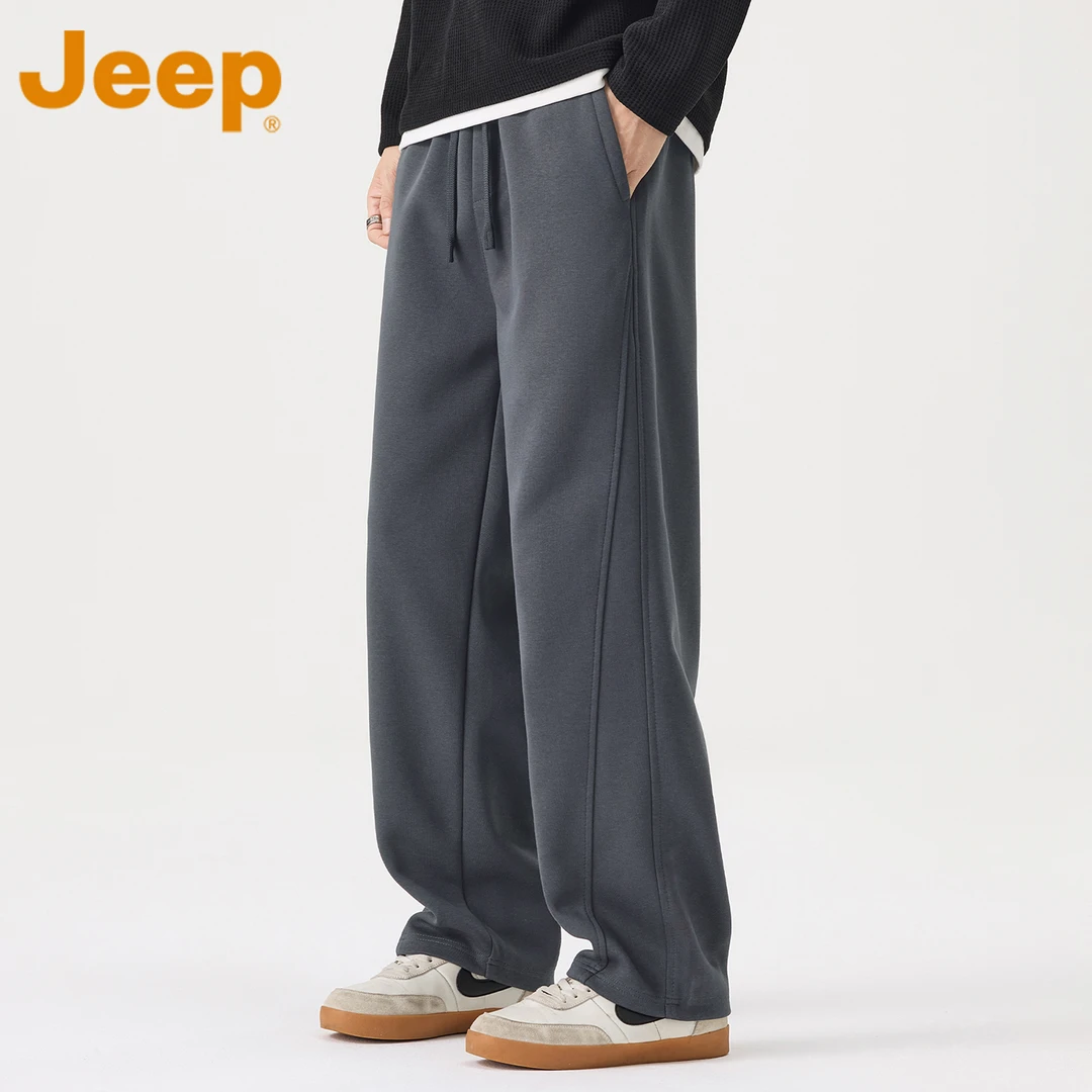 JEEP吉普直筒休闲裤男士潮牌秋冬新款宽松百搭阔腿运动长裤子男款