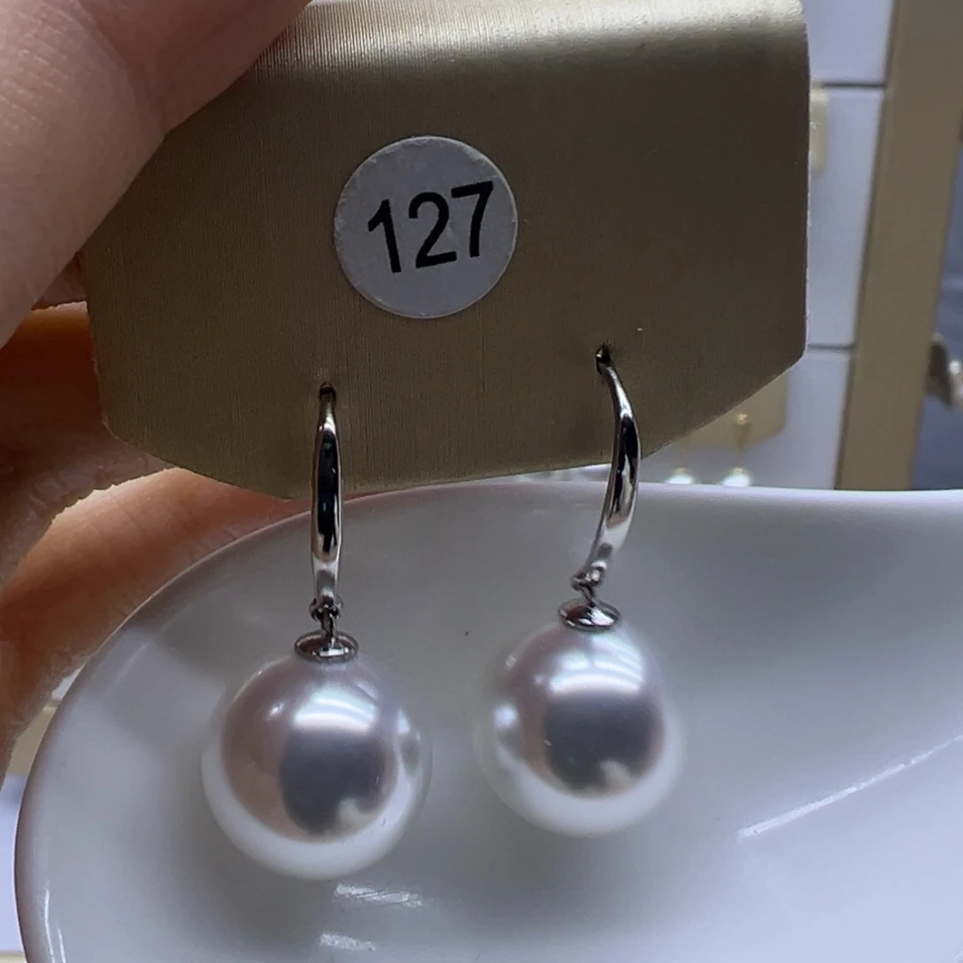 银S925镶嵌淡水珍珠耳饰