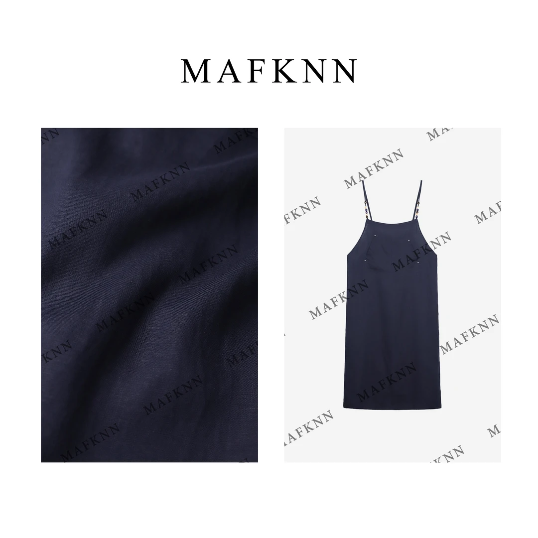 MAFKNN/玛肯时尚休闲简约纯色背带百搭夏季吊带连衣裙MK12586