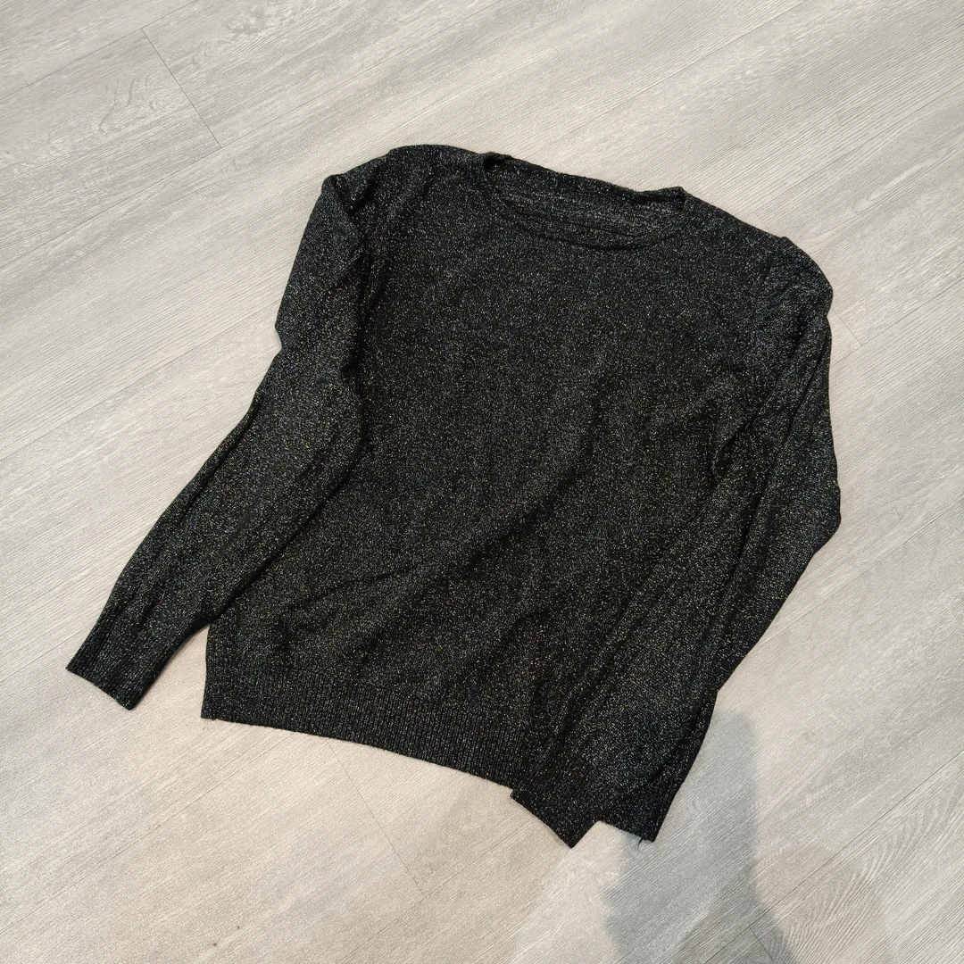 圆领细亮丝高级感长袖针织衫-果梓836