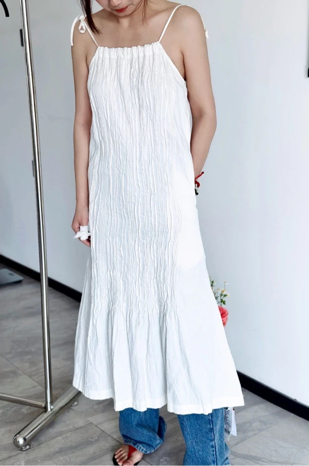 【Forever sun】高级重工立体工艺吊带长裙
