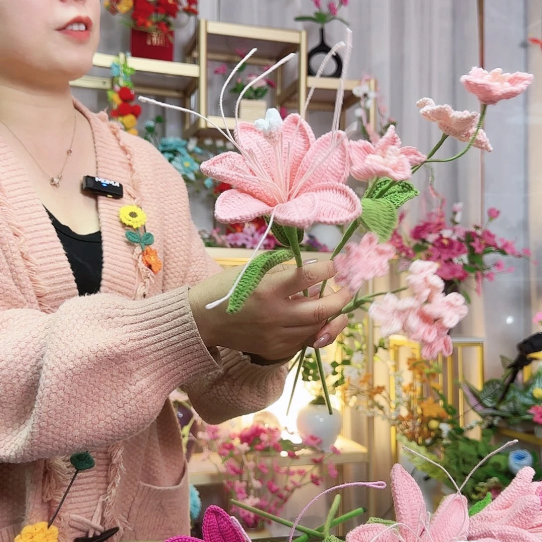 纯手工钩织手工钩织设计花束