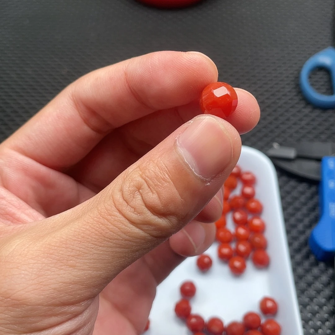 南红玛瑙3号10mm柿子红灯笼珠一颗未镶嵌