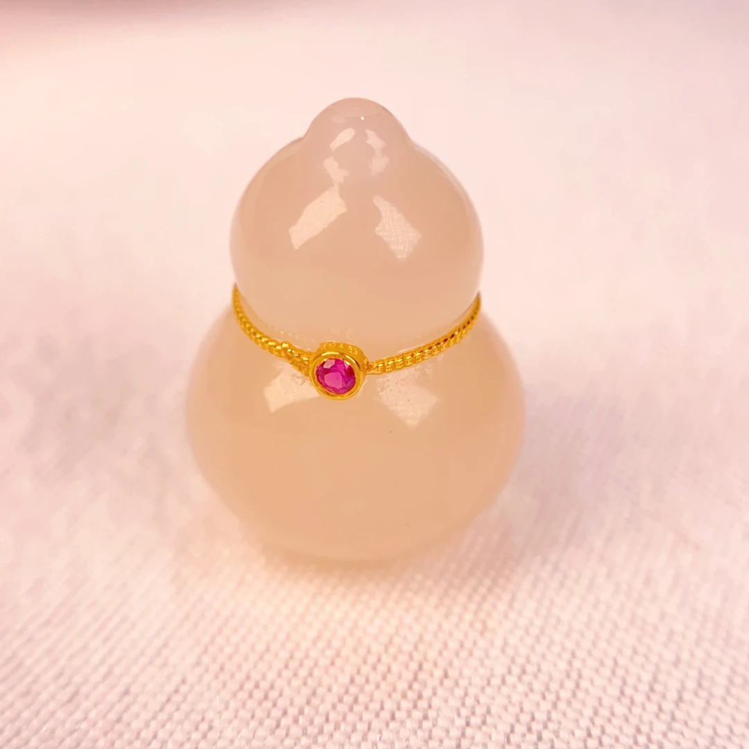 天然和田玉青海料藕粉18K金葫芦吊坠手串配件多用约16*12mm@0008