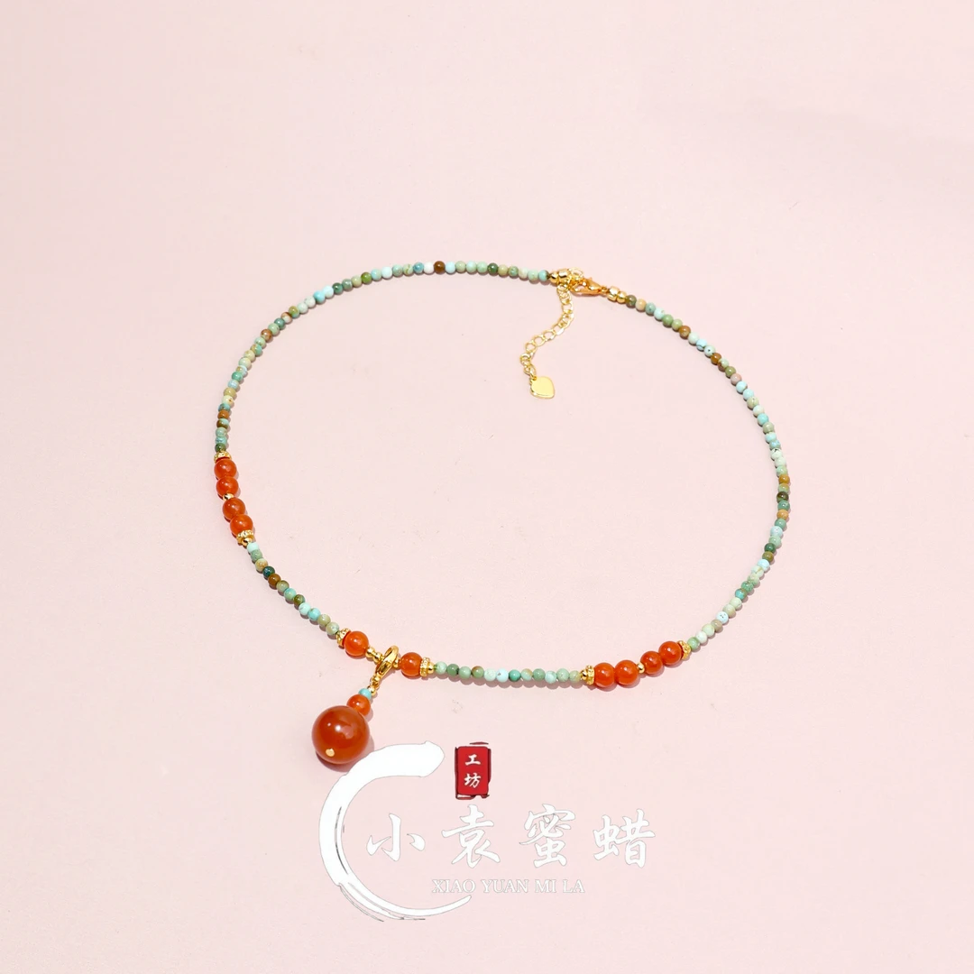 【小袁粉丝专属】天然南红锁骨链设计款圆珠2-3mm项链多样性发其一