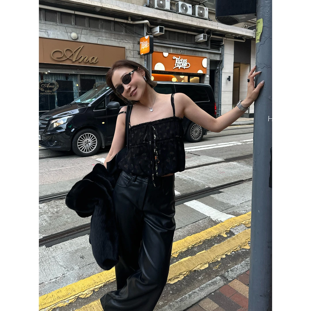 MOMENTPLAY 26春夏真丝双层印花吊带背心内搭高贵上档次外穿上衣