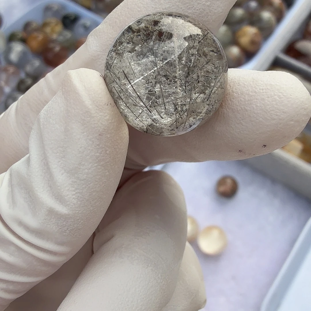 ****维未镶嵌水晶珠宝半成品穿发定制不退换17.1mm