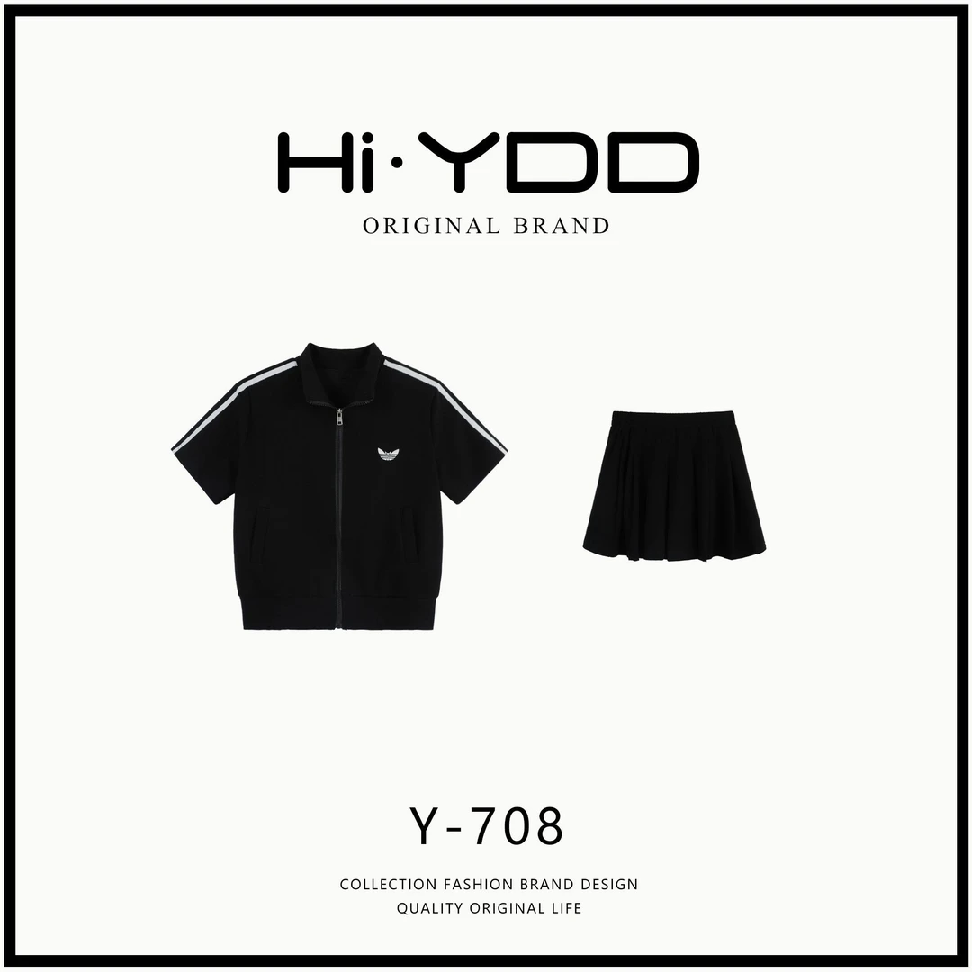 YDD•「Y-708」夏季新款运动时尚薄款翻领外套短裙百搭套装MM-806