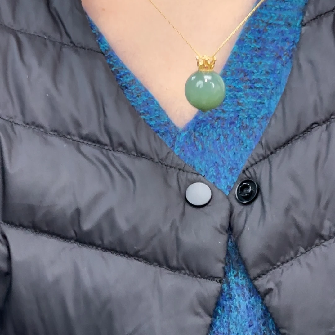 和田玉未镶嵌颈饰粉青14