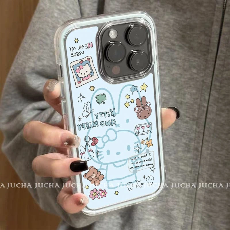 可爱头套kt适用苹果16pro手机壳卡通可爱iphone15plus女款14小众