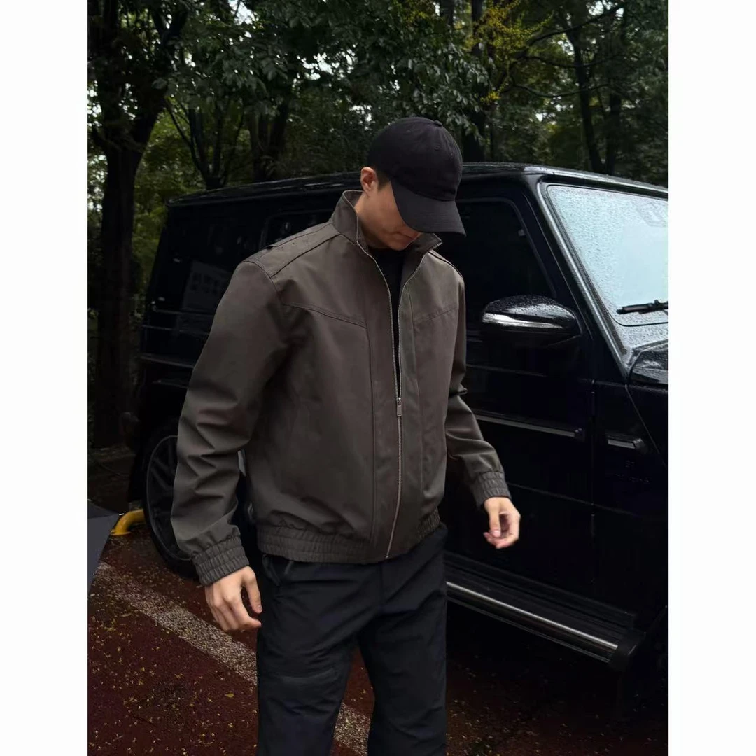 美式复古廓形立领飞行员外套男款春秋潮牌宽松三防冲锋衣工装夹克