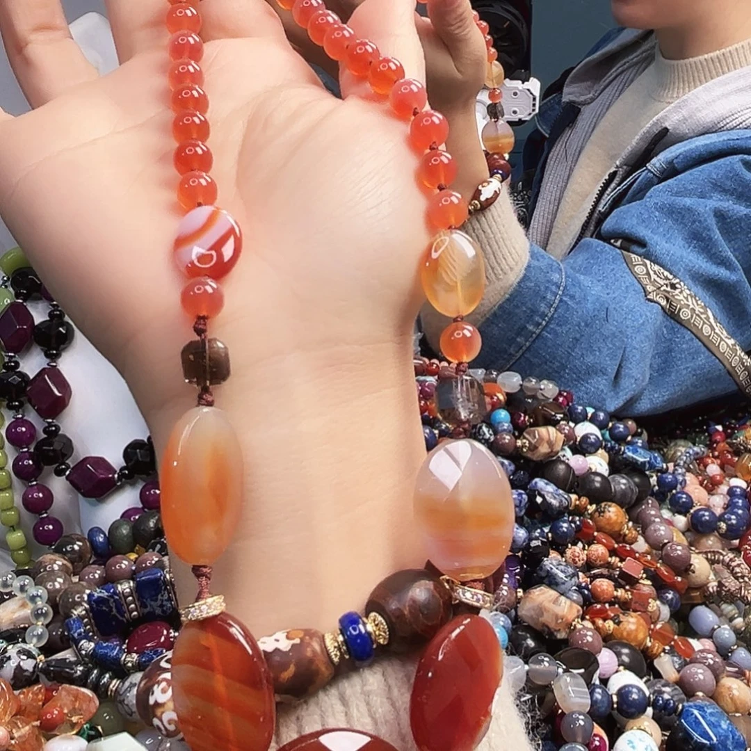 玛瑙/玉髓未镶嵌颈饰玛瑙长50