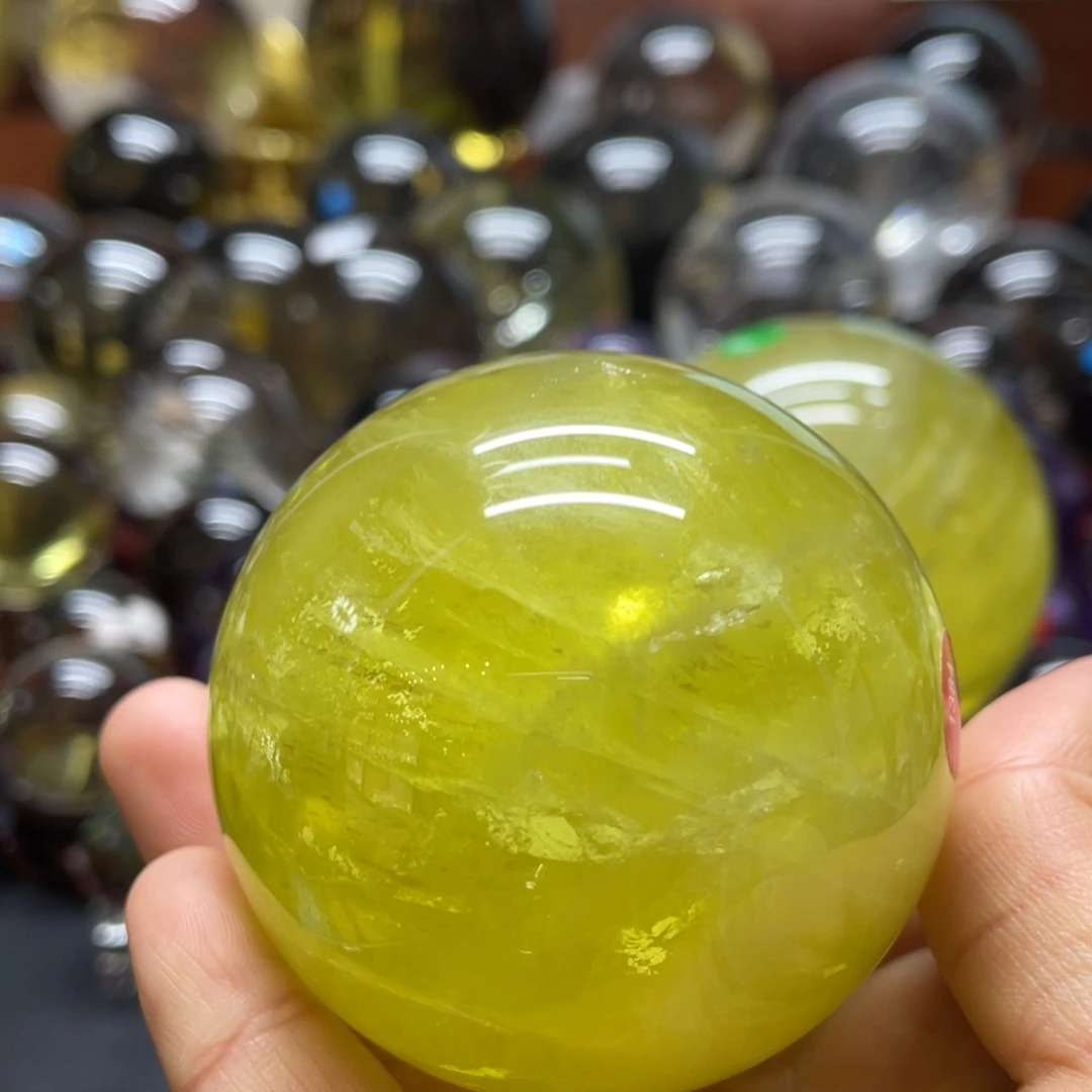水晶MM黄水晶球H1384未镶嵌