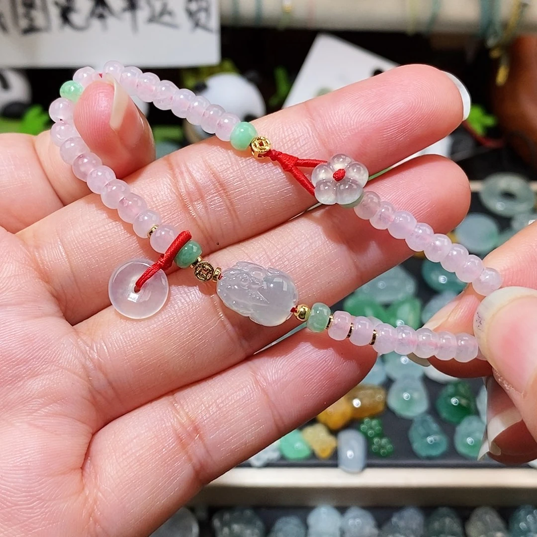 翡翠未镶嵌颈饰貔貅手链算盘珠16