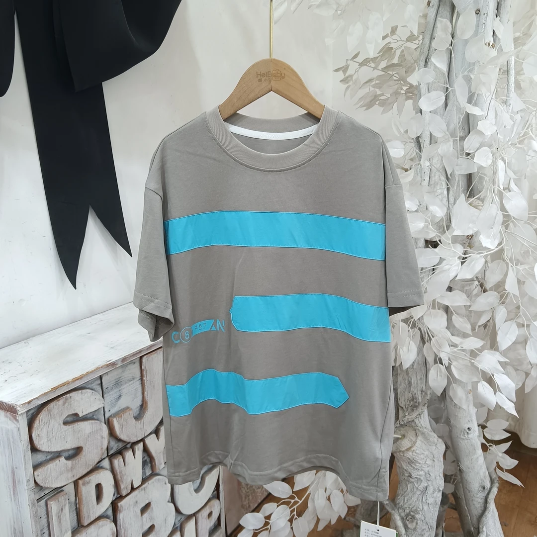 O289灰色短袖上衣/嘿小宝