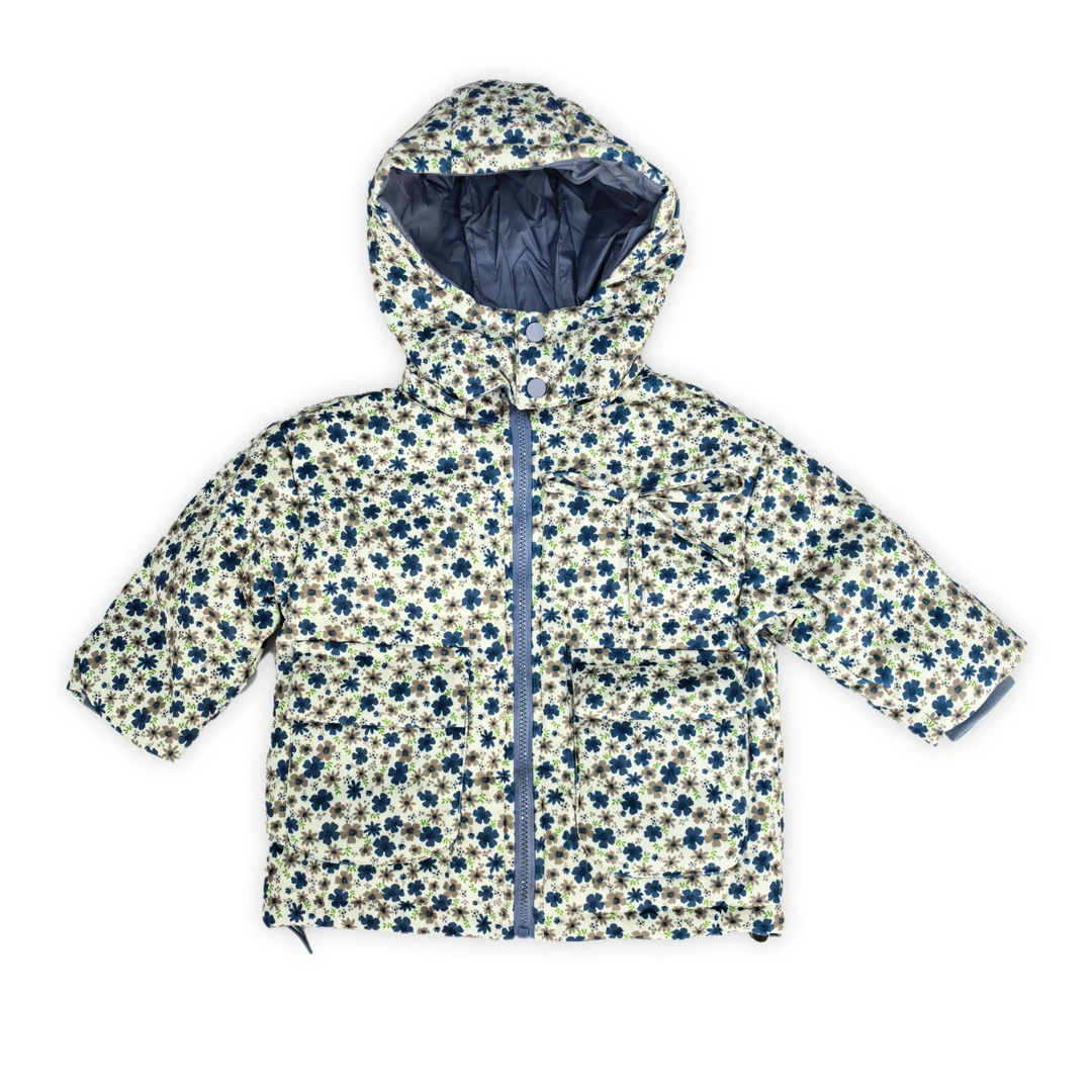 恋沐儿童连帽碎花羽绒服90-130中小女童时尚迷彩印花小童保暖秋冬