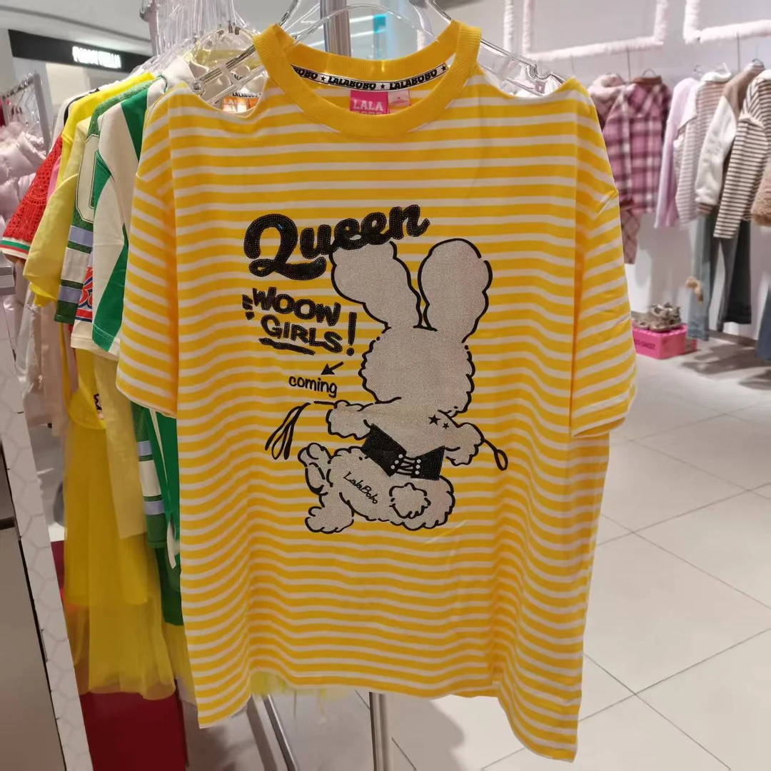 南京【微瑕不退不换】LABO可爱条纹短袖T恤L20E-WSDT41