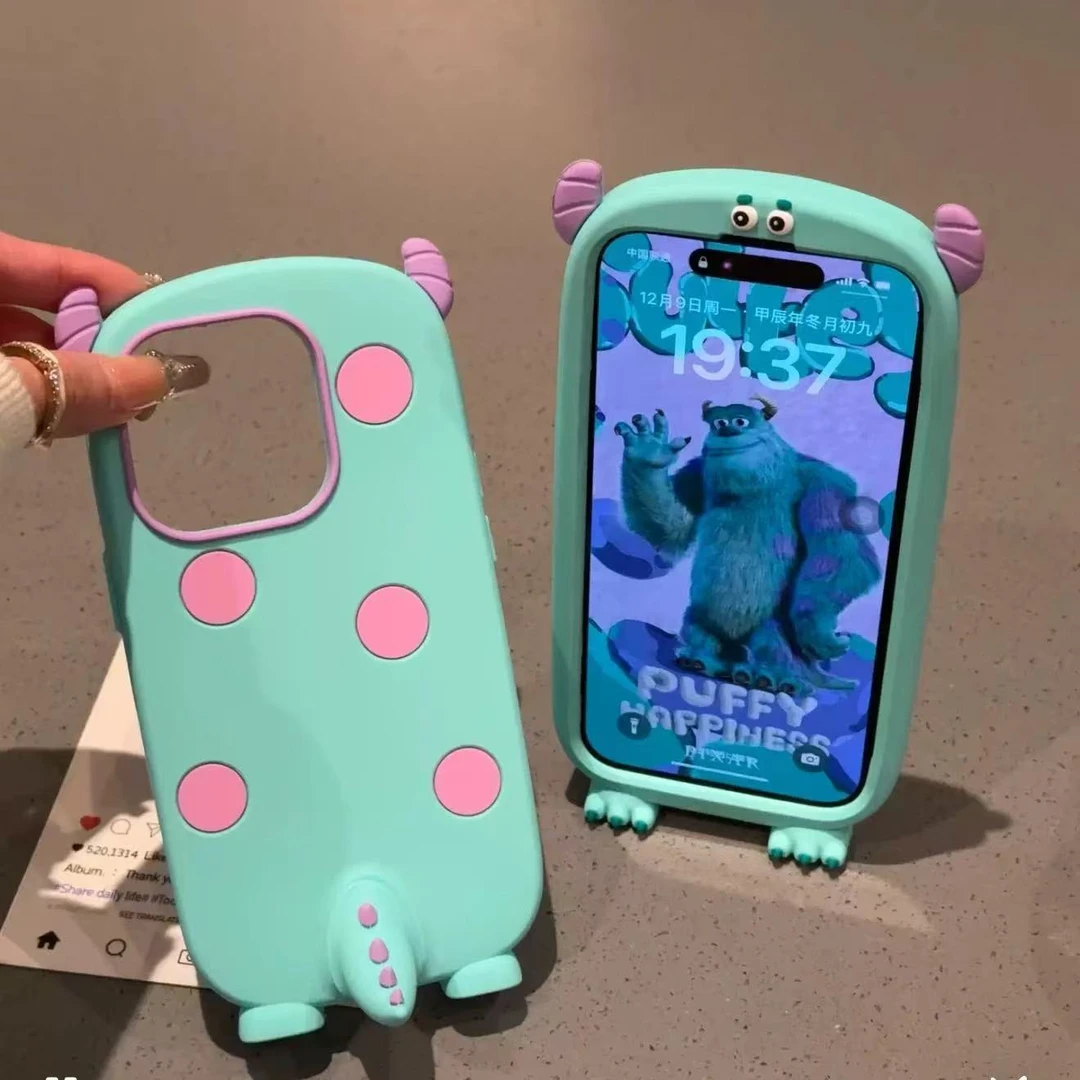【重生】硅胶毛怪适用苹果16promax手机壳15/14立体硅胶13/12小怪兽