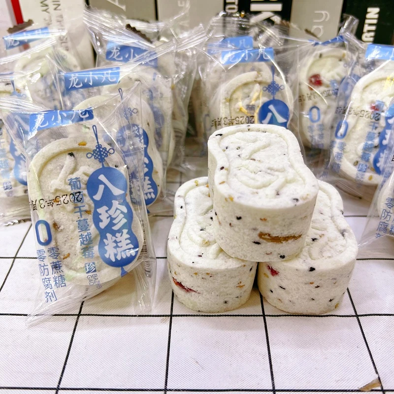 龙小凡无蔗糖八珍糕葡萄干蔓越莓红枣山药味夹心果仁米糕点下午茶
