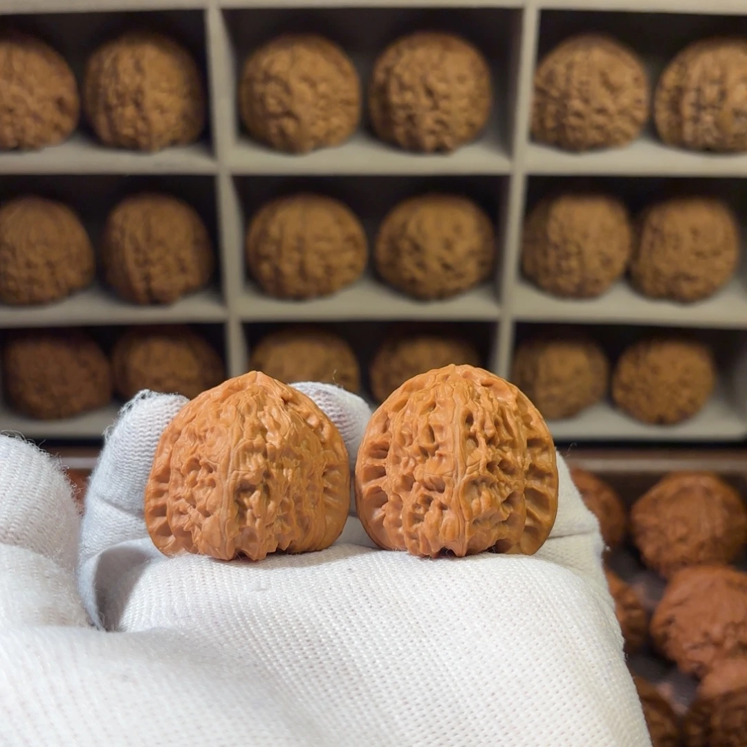 把件文玩核桃37尺全品三角白