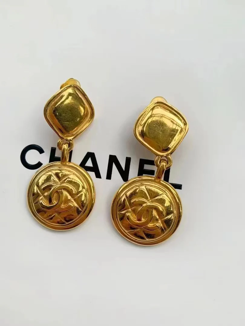 95新 Chanel/香奈儿 Chanel vintage香奈儿中古菱格耳夹