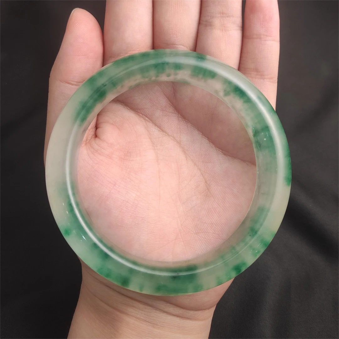 翠青冰魄飘花宽镯（53-64/多样性发货只发一件） S746