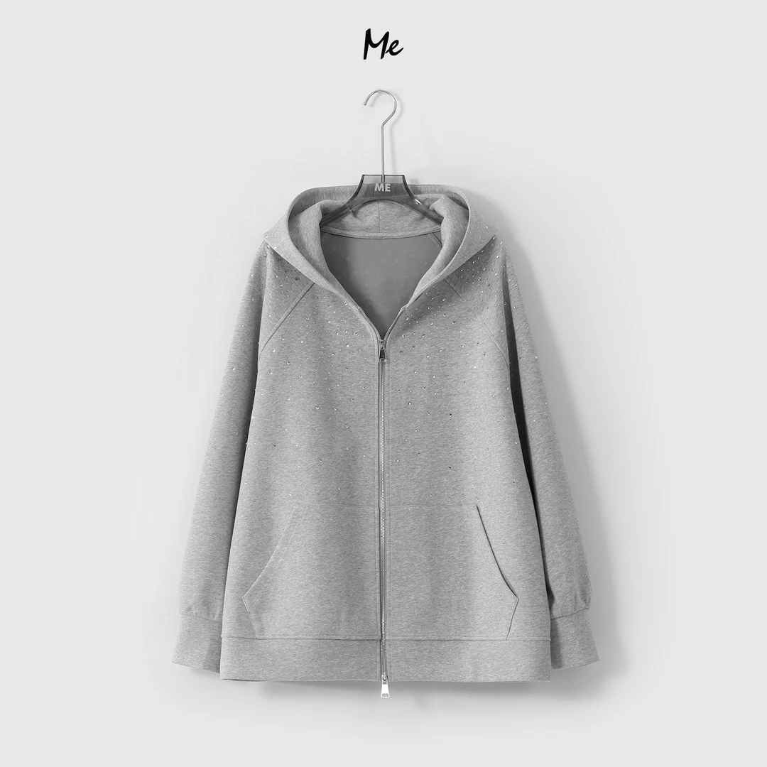 ME【钻石卫衣】棉混纺奢牌感廓形遮肉百搭一手长卫衣MESS0979