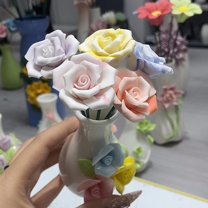 陶瓷纯手工捏花设计