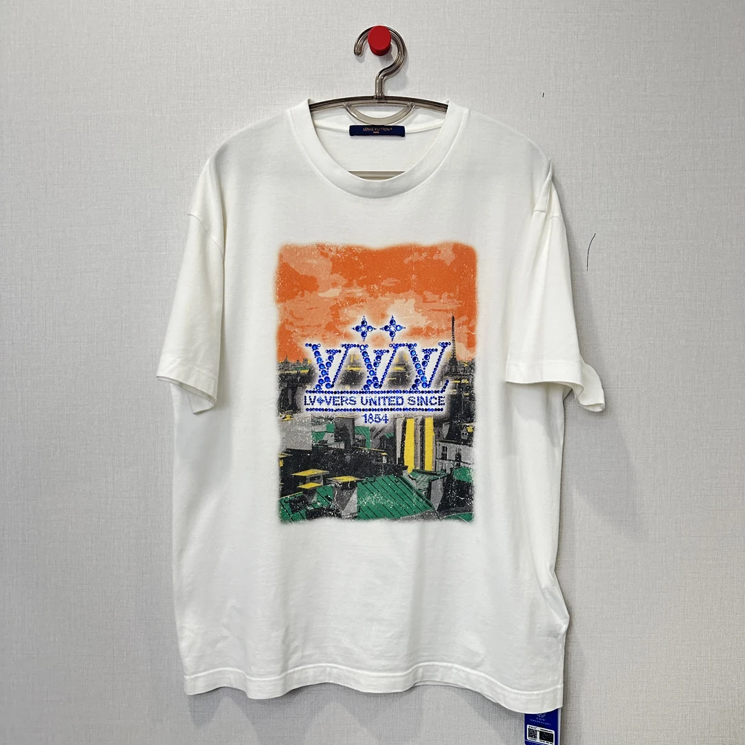 未使用 LouisVuitton/路易威登 25水钻菲董短袖/尺码L/编号11709