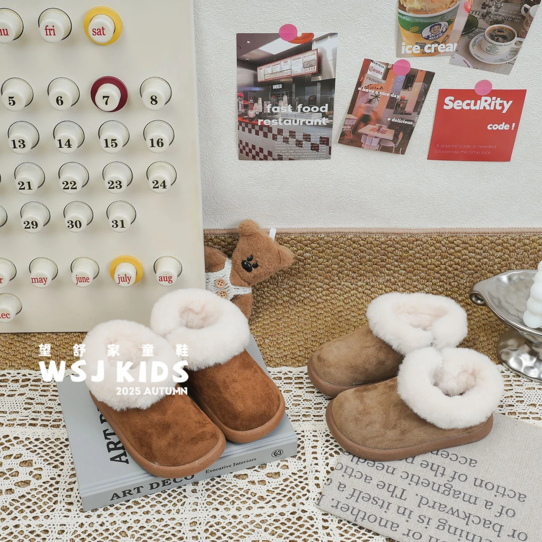 望舒家『小土豆』韩版女童加绒加厚保暖雪地靴秋冬季男童防滑棉靴98