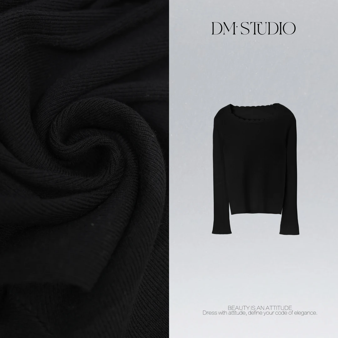 DEDM•STUDIO/修身纯色极简风气质针织衫上衣打底2509ZZS/M25310