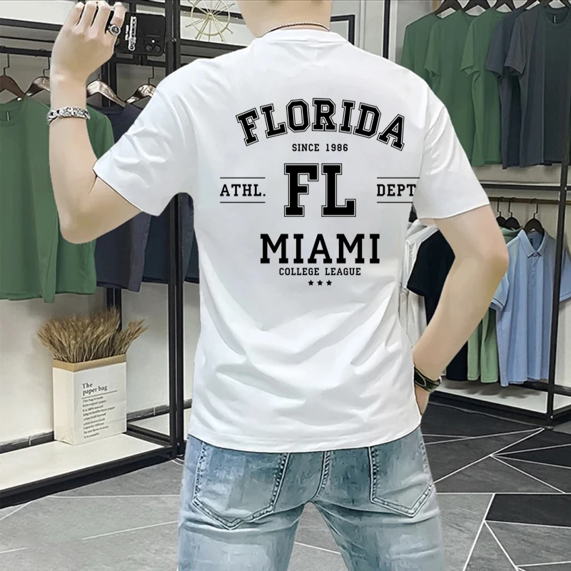 高端潮牌印花短袖t恤男士夏季新款时尚百搭半袖体恤男装网红上衣