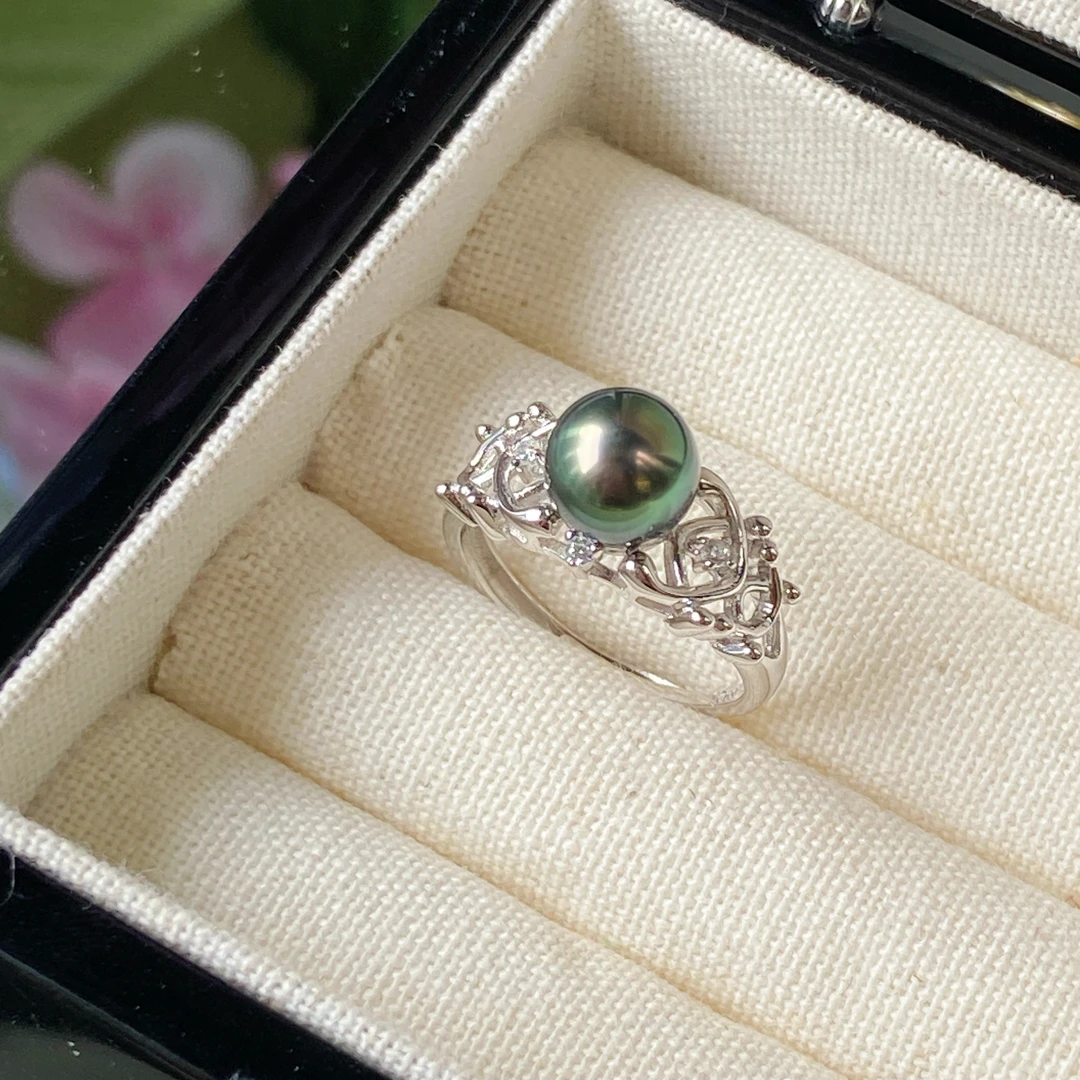 孔雀绿戒指 8-9mm 辣色