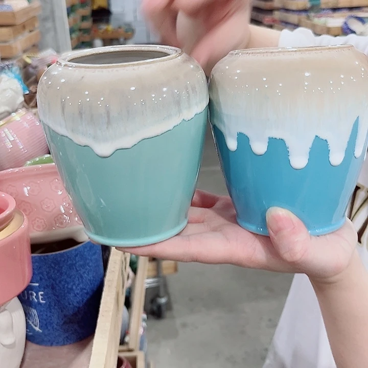 有孔.凑单10元陶瓷花盆发货！