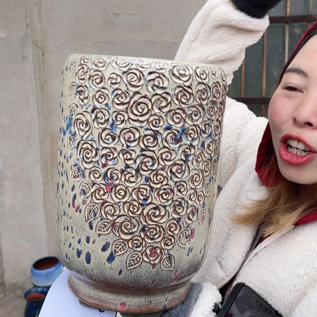 红陶王嫂花盆0212-339