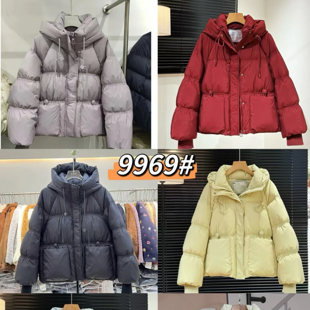 【韩衣舍】9969短款连帽加厚保暖白鸭绒冬季羽绒外套时尚休闲显瘦