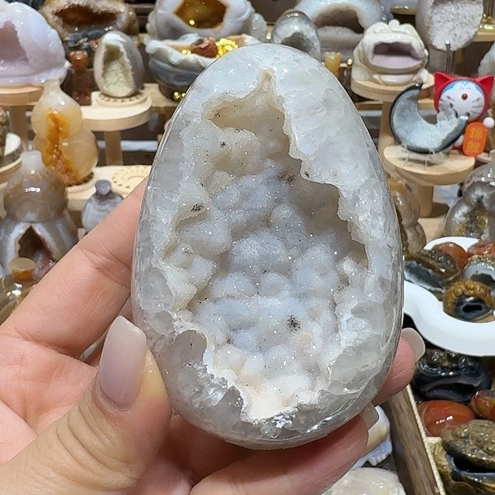 玛瑙/玉髓未镶嵌水晶牙软龙蛋