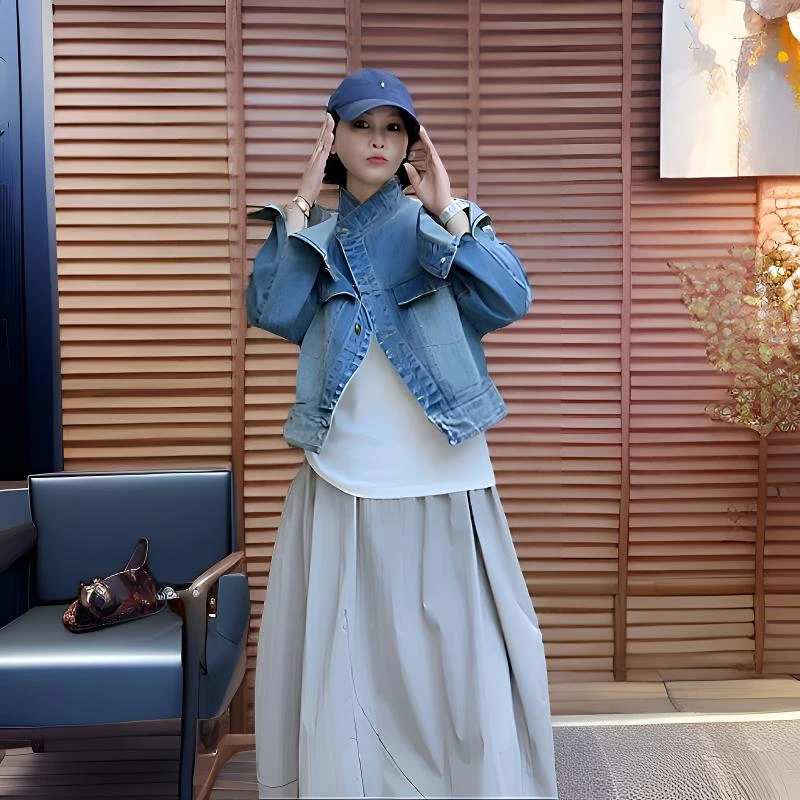 MISS MIN K-6015 2025新款洋气松紧高腰显瘦灯笼法式裙宽松花苞裙