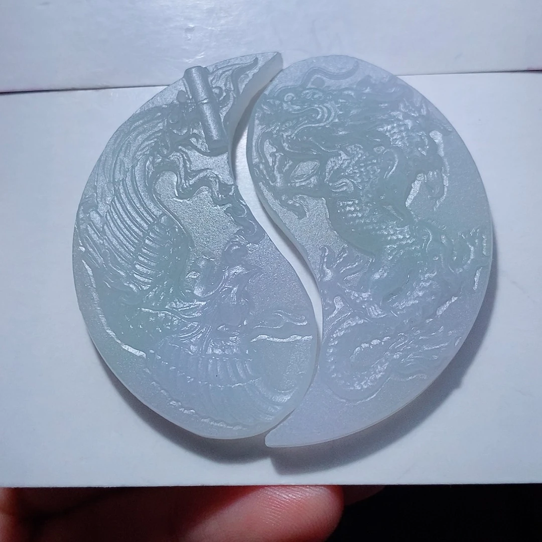 定制翡翠未镶嵌两个一起王炸