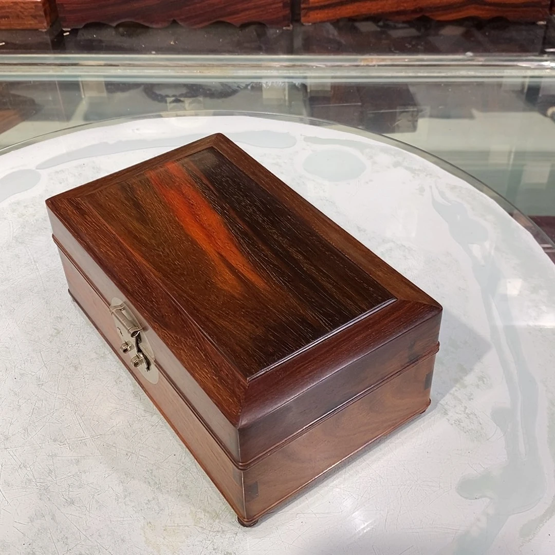 交趾黄檀（大红酸枝）独板首饰盒20/12/8