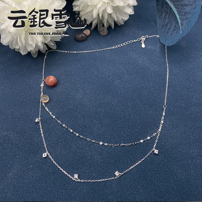 云银雪山 坠链均925银 耀眼星河项链 爆款轻奢高级感颈饰  XD131