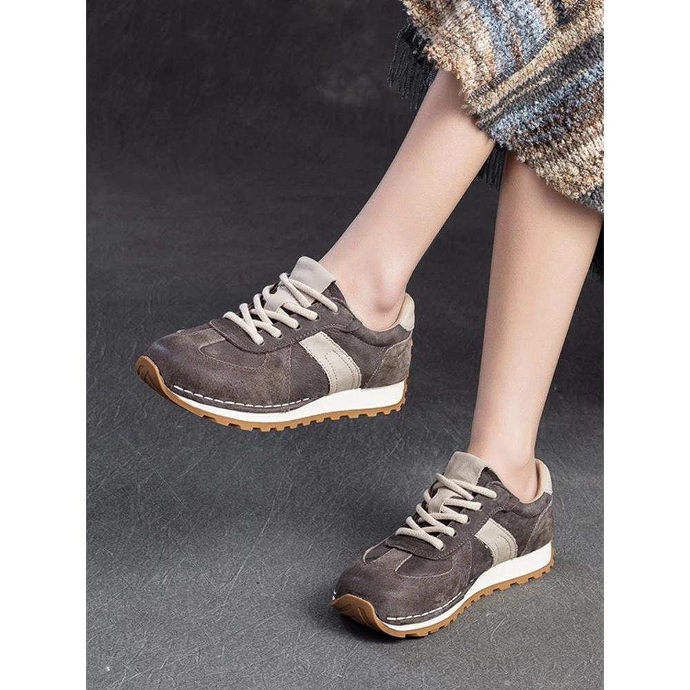 明星同款鞋子女款爆款2025新款感 夏季真皮拼色明星同款网红鞋子