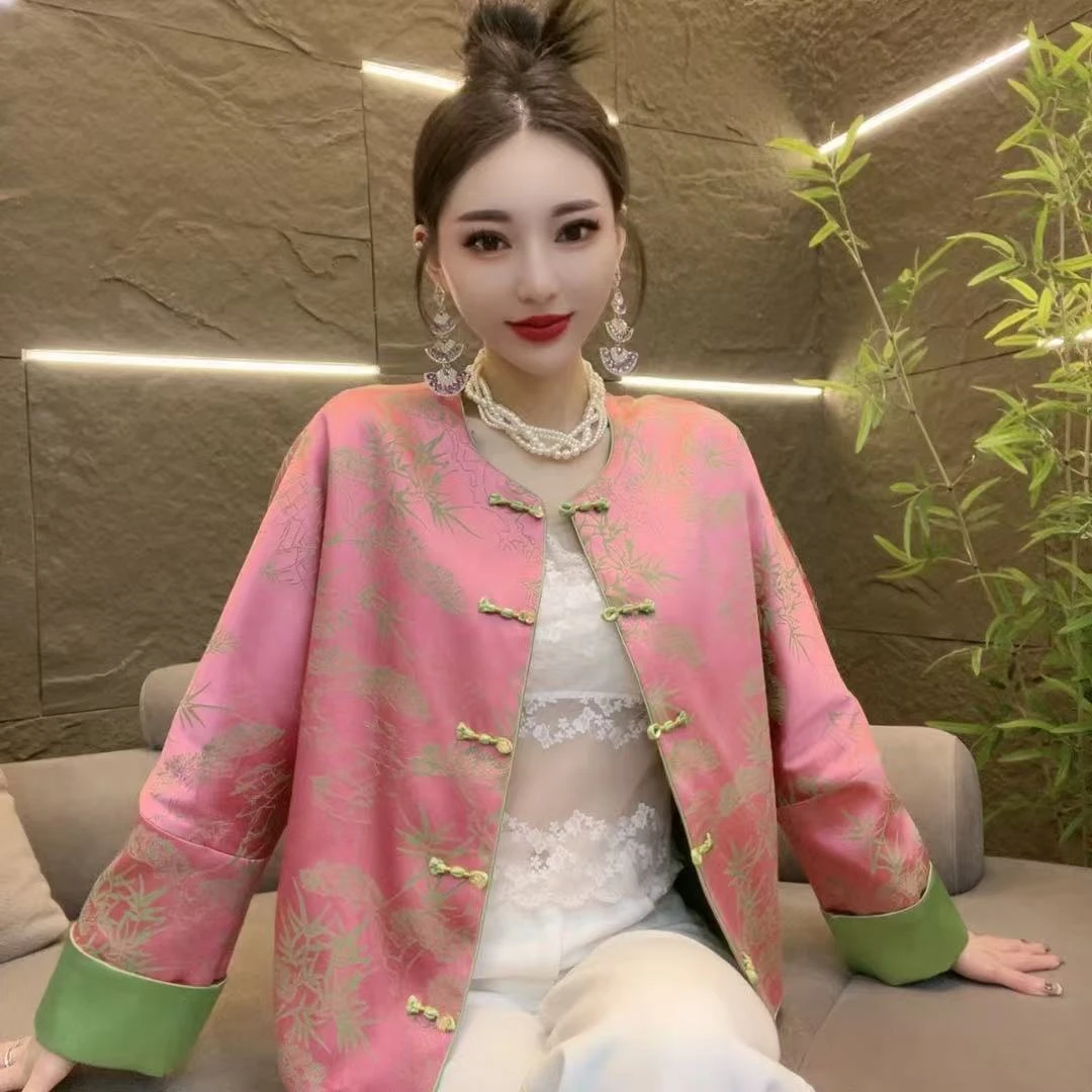 深圳南油乐总-3358款-早春新款新中式重工刺绣提花外套