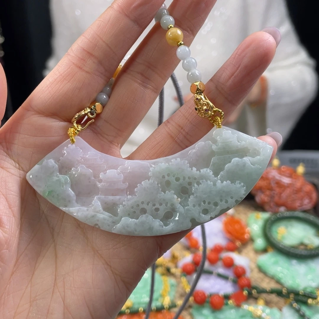 翡翠颈饰未镶嵌代编织