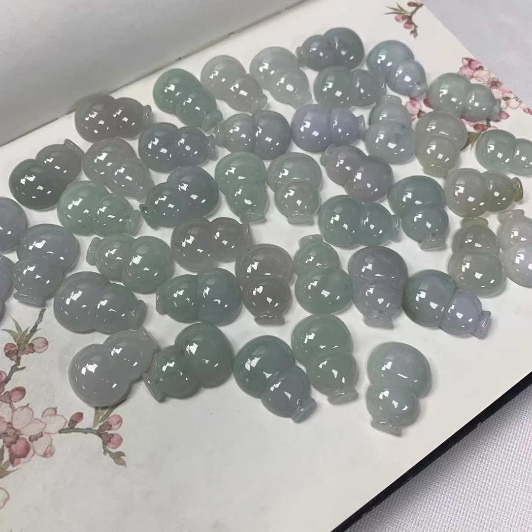 天然A货翡翠糯种翡翠葫芦精致小福禄可作项坠钥匙扣-多样性发其一