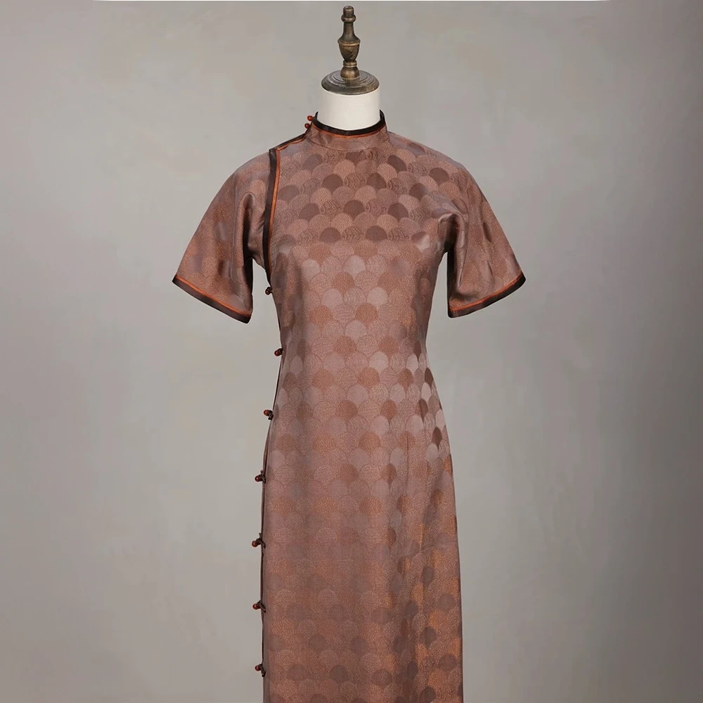 十六梅|(浮光) 复古2025新款30姆米桑蚕丝国风原创时尚旗袍气质