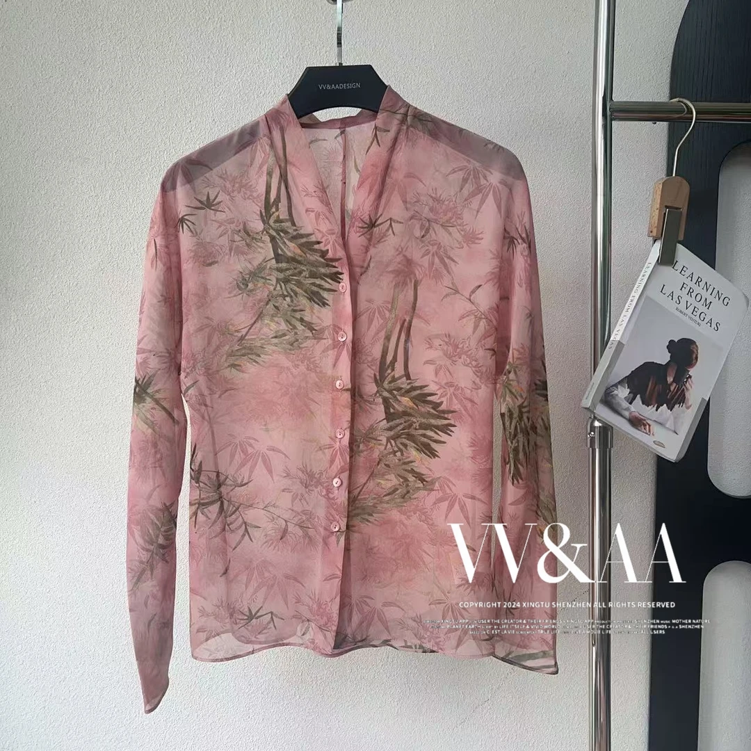 VV&AA  竹意幽怀丨时尚印花衬衫  R4485